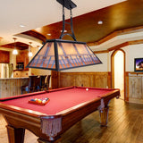 Tochic Vintage 3-Light Pool Table Light Pendant with Tiffany-Style Printed Shade for Game Room 7 ft/8 ft/9 Feet Snooker Billiards Light Man Cave Club Kitchen Island Bar Game Dinning Room TOCHIC