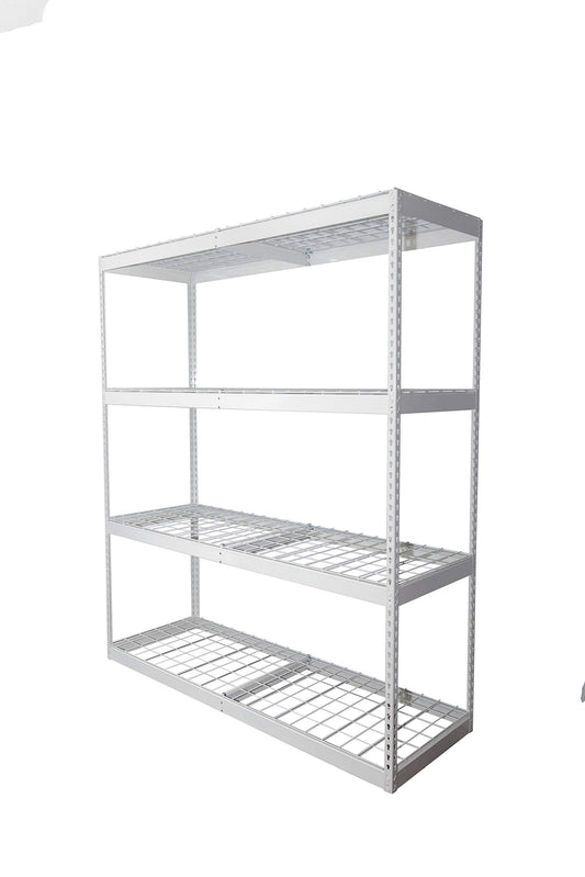 SafeRacks Garage Shelving Unit - Storage Shelf That Holds 500 Pounds Per Shelf Rack - All Steel Shelves for Storage - Easy to Assemble Shelving Storage, Garage Shelf, White (24" x 72" x 84")