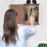 QILICHZ Key Holder Wall Mount,Decorative Key Holder for Wall, Wood Key Box,Wooden Wall Key Holder,Wood Key Rack,Farmhouse Key Rack Wall Mount,6 Hooks for Entryway Doorway Hallway,White QILICHZ