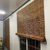 VSOYRA Bamboo Roller Window Shades, Thermal Insulated Bamboo Roll up Outdoor Blinds for Patios, UV Protection Bamboo Blind 20" 72" 75" 55" 30" 48" 24" Wide Cordless Roman Curtain VSOYRA