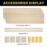 4-Pack Heavy-Duty PVC Slatwall Panels – 12” x 48” Wood Grain Finish – Weather-Resistant Wall Organizer for Garage, Workshop, Retail Display & Storage Systems WISDOMFUR