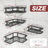 Youvip Adhesive Corner Shower Caddy with Soap Holder - Rustproof, No Drilling Shelves Wall Mounted, Organizer for Bathroom, Kitchen & Home Decor. Black, 4-Pack Youvip