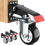 SPACEKEEPER Workbench Casters Kit 880 Lbs - 3 Inch Heavy Duty Retractable Caster Designed for Workbenches Machinery & Tables, 4 Pack SPACEKEEPER