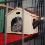 Hamiledyi Guinea Pig Wooden House, Chinchilla Space Natural House with Window Pets Large Hideout Play Hut for Gerbil Ferret Squirrel Rats Mice Hedgehog Hamiledyi
