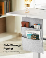 Marsail Standing Desk Adjustable Height,48"*28" Electric Standing White Deskwith Storage Bag,Sit Stand up Deskfor Home Office Writing Computer Table,4 Memory Preset with Headphone Hook,Cable Manager Marsail