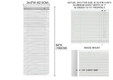 YIIBAII Mini Blinds Suitable for 25" W x 64" H Windows 1" Aluminum Horizontal Venetian Blinds Darkening with Rope and Pole can Mounted Inside or Outside YIIBAII