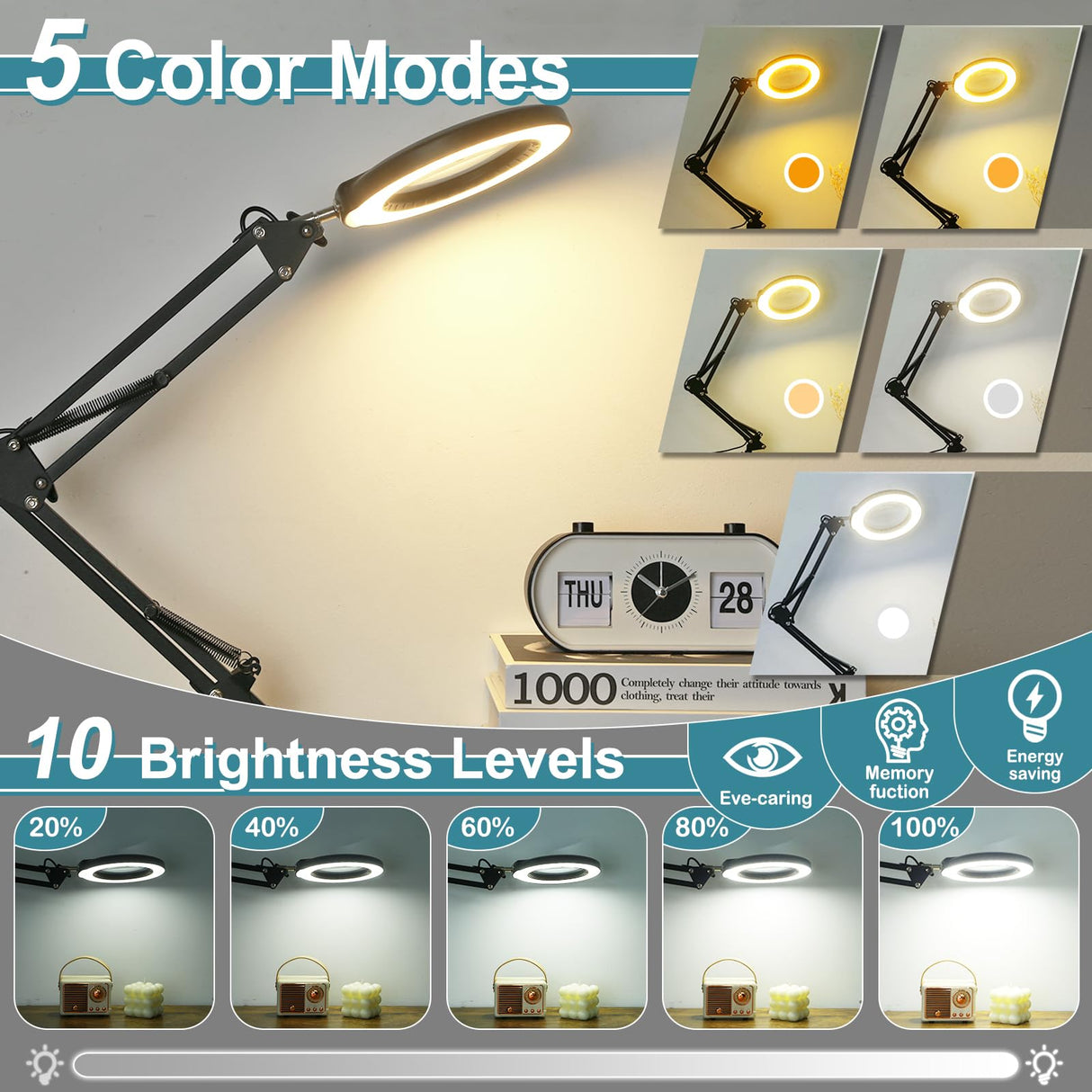 IVMAIE Helping Hands Soldering Station, 10X Magnifying Glass with light, 4 Magnetic PCB Holder Arms, Non-Slip Weighted Base Magnifier, Third Hand Soldering Tool for Soldering Jewelry Hobby Craft IVMAIE