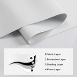 Joydeco 100% Blackout Roller Shades (Pro), Free-Stop Cordless Blinds for Windows, UV Protection, Natural Woven Blinds for Home and Office, Light-Proof Aluminum Cover (35" W x 75" H, White) Joydeco