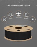 DURAMIC 3D PLA+ Filament 1.75mm 2Kg Black, PLA Plus Filament 2 Pack 1kg Spool(2.2lbs) Tougher and Stronger, Dimensional Accuracy Probability +/- 0.02mm DURAMIC 3D