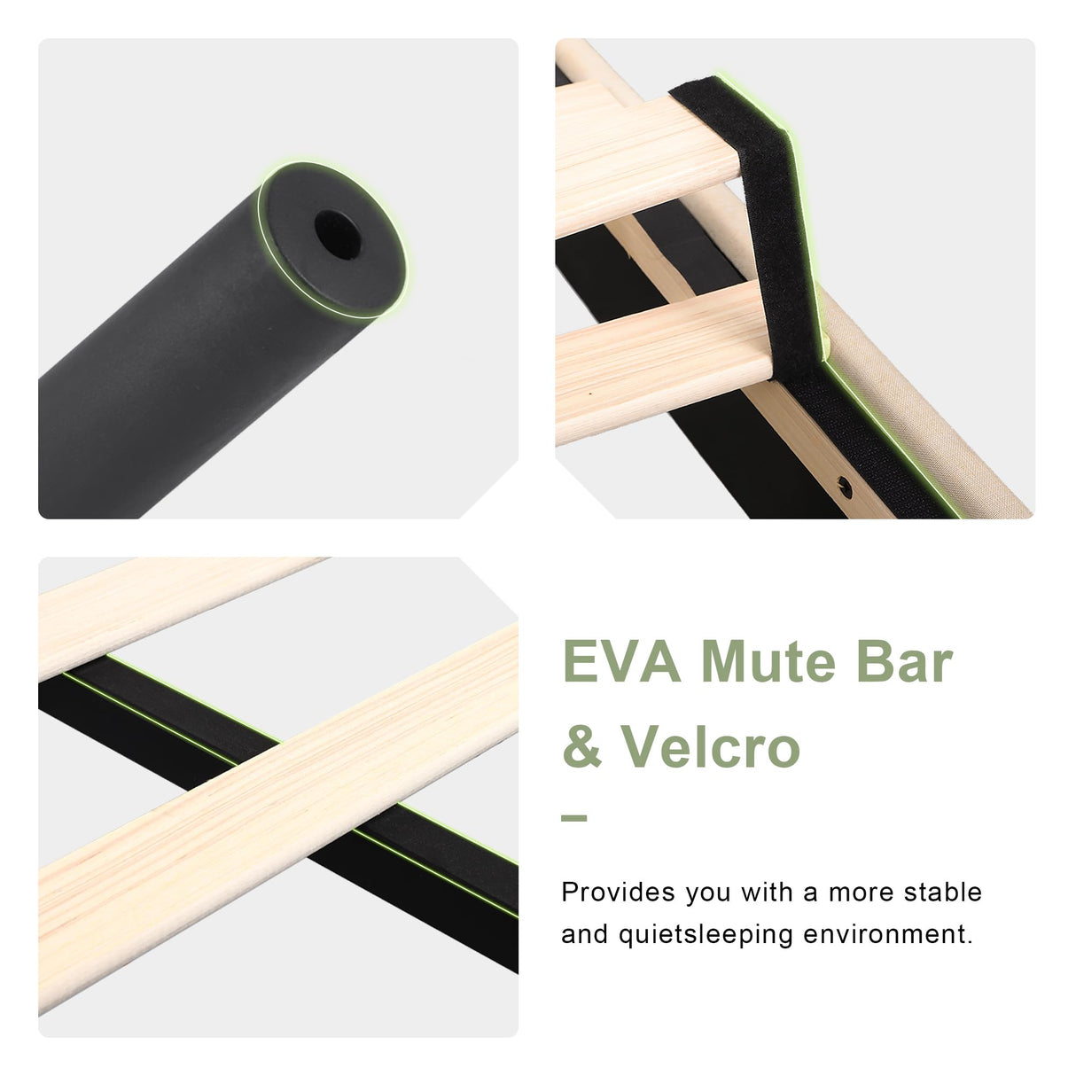 Feonase King Size Bed Frame with Wingback Tufted Headboard, Upholstered Platform Bed Frame with Heavy Duty Wooden Slats Support, Noise-Free, No Box Spring Needed, Easy Assembly, Beige Feonase