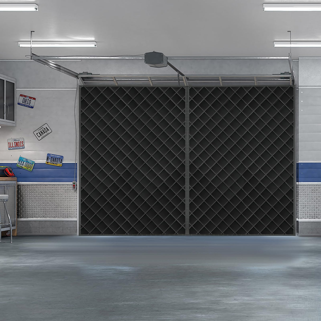 Garage Door Screen for Winter，Garage Door Insulation Kit，Magnetic Thermal Insulated Door Curtain for Garage Door, Garage Insulated Door Curtain ， Weatherproof, Windproof, Soundproof(9 * 7Ft) LIAMST