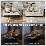 CHIC HOUSE Pull Out Sofa Bed, Full Size Sleeper Sofa, 2-in-1 Convertible Corduroy Couch with USB Charging, Memory Form Couch for Living Room, Apartment and Small Space CHIC HOUSE