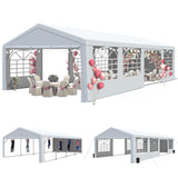 GARTOO 20' x 30' Heavy Duty Party Tent - Outdoor Wedding Gazebo Event Shelter Canopy with Removable Sidewall & 4 Sand Bags for Outdoor Event, Wedding, Birthday Party GARTOO