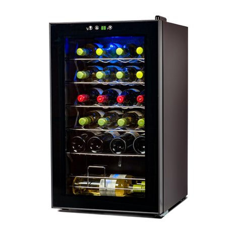 BLACK+DECKER BD61526 Wine Cellar, Black Cabinet with Gray Door Accent BLACK+DECKER
