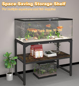 Mondazie 30 Gallon Fish Tank Stand with Shelf for Accessories Storage, 2 Tiers Heavy Duty Metal Aquarium Stand, Breeder Tank Turtle Reptile Terrariums Stand Rack for Home Office, 30" L x 12" W, Black Mondazie