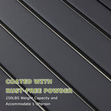 Hanamako Outdoor Metal Backless Bench Weatherproof Patio Bench with Slatted Seat, All-Weather Garden Bench for Porch, Patio, Lawn and Backyard, Black Hanamako