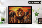 Bimkole 5D Diamond Painting Kits Lion and Elephant, Full Drill Animal Tiger DIY Rhinestone Embroidery Set Paint with Diamonds Art by Number Kits Cross Stitch Home Wall Craft Decoration 12X16 inch Bimkole