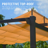 Domi 10' x 13' Outdoor Retractable Pergola, Modern Grape Trellis Pergola with Sun Shade Canopy, Patio Aluminum Shelter for Garden Porch Beach Yard domi outdoor living