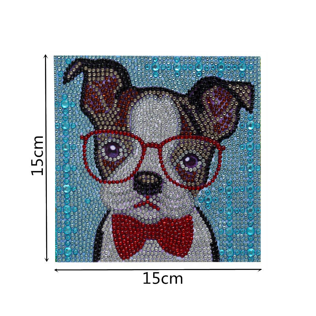 DIY 5d Diamond Painting Kits with White Frame Dog 6X6 inch for Beginners Adults Kids KACASHIP