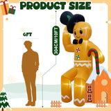 GUDELAK 10FT Christmas Inflatable Outdoor Decoration, Climbing Giant Christmas inflatables Gingerbread Decorations Outside with 8 LED, Christma Blow Ups Outdoor Roof Yard Lawn Xmas Decor GUDELAK