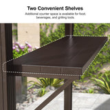 PURPLE LEAF 6' X 8' Hardtop Grill Gazebo for Patio Permanent Metal Roof with 2 Side Shelves Deck Yard Tent Aluminum Garden Outside Sun Shade Outdoor BBQ Canopy PURPLE LEAF