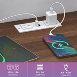 GlouMod White Dresser for Bedroom, 7 Drawer Dresser with LED Lights & Charging Station, Wood TV Stand Chest of Drawers Clothes Storage Organizer for Kids, Girls Bedroom, Closet, Hallway GlouMod