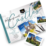 Castle Arts Castles Colouring Book | 36 Stunning Castles Curated by in-House Artists to Focus The Mind | with Colour Reference Guide | No Show-Thru Artist Grade Paper | Frameable Landscape A4 Size Castle Art Supplies