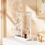 ProCase Jewelry Organizer Stand Necklace Holder, 4-Tier Tower Rack with Earring Tray, 10 Hooks Necklaces Hanging Small Jewelry Display Storage Tree for Bracelets Rings Watches -White ProCase