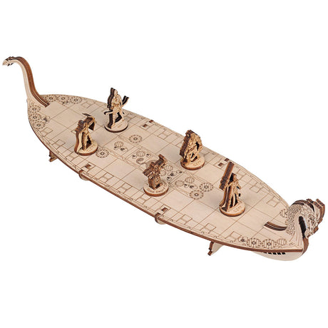 Miniatures Viking Longship Wood Laser Cut 1 Inch Square Grid Ship Battle Map for D&D, Dungeons and Dragons, Pathfinder or Other Tabletop RPG CZYY