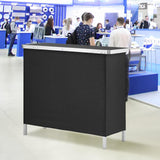 VEVOR Folding Portable Bar Table, Tradeshow Podium Table for Indoor, Outdoor, Party, Picnic, Exhibition, Includes Carrying Case, Storage Shelf and Black Skirt, 38.39" x 15.16" x 34.25" VEVOR