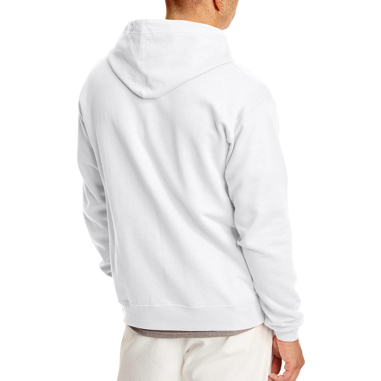 Hanes mens Full-zip Eco-smart Hoodie Hoody, White, Small US Hanes