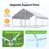 Quictent Large Metal Chicken Coop Run for 20+ Poultry with Heavy Duty Wire Mesh and Waterproof Roof Cover, Outdoor Walk-in Cage Peak Hen House for Yard Farm, 12x9x6.6FT Quictent