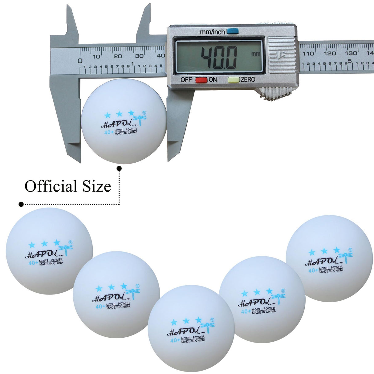 MAPOL 50 White 3-Star Table Tennis Ball Premium Training Ping Pong Balls MAPOL