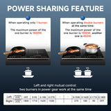 Double Induction Cooktop AMZCHEF Induction Cooker 2 Burners, Low Noise Electric Cooktops With 1800W Sensor Touch, 20 Temperature & Power Levels,Independent Control,3-hour Timer, Safety Lock amzchef