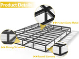 Qingzhou Box Spring King Bed Bases, 7 Inch High Metal King Size Box Spring Only, Heavy Duty Mattress Foundation with Fabric Cover, Easy Assembly, Quiet Noise Free, Non Slip, Black Qingzhou