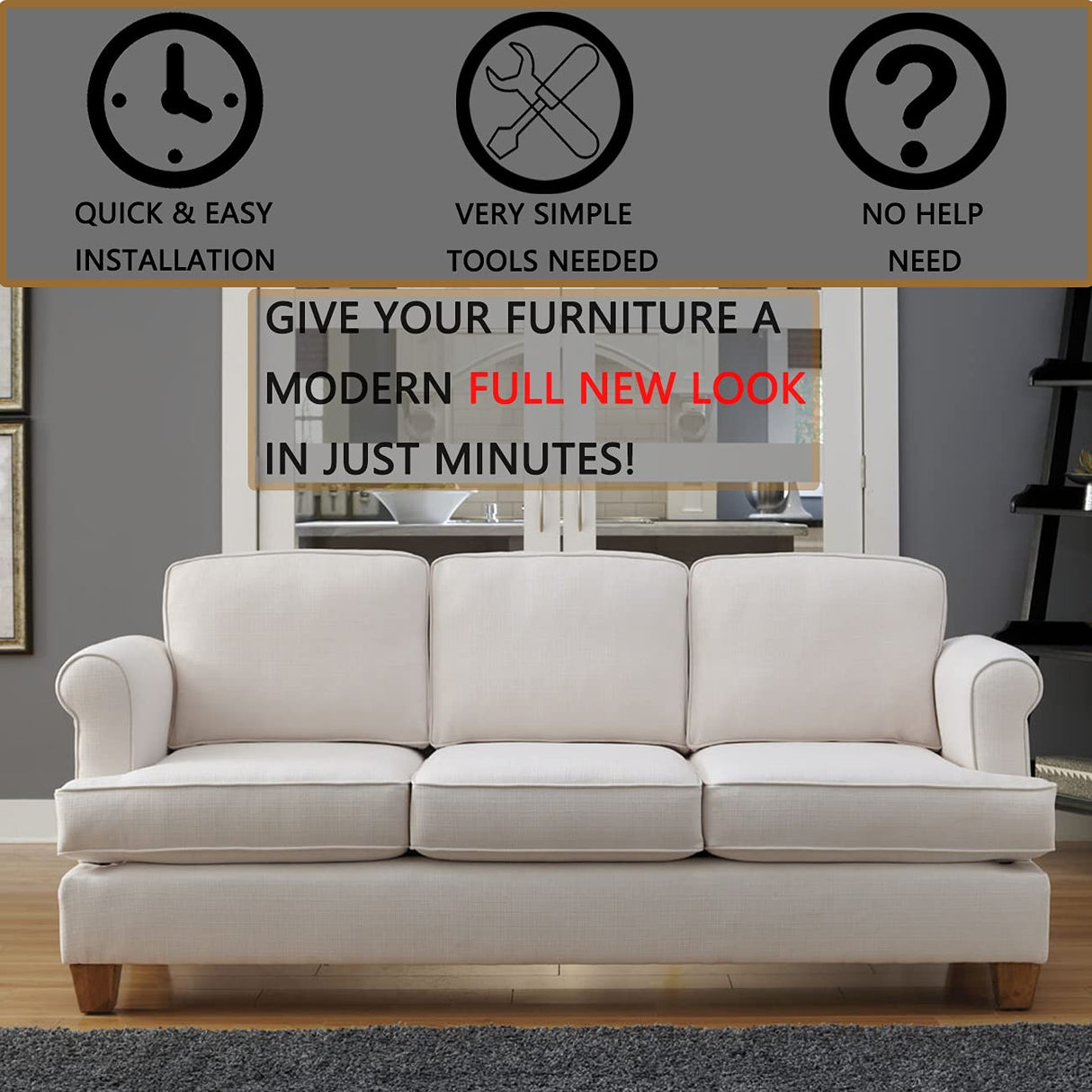 Furniture Legs Sofa Couch Leg Replacement Parts Table Feet Solid Wood Replace Legs 4 inch DIY for Desk Cabinet Bench Dresser Loveseat Chair Ottoman Bookcase Trapezoid Set of 4 (4 inch, Log stain) ANJUREN