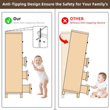 SAVOR LIFE Farmhouse 5 Drawer Dresser for Bedroom, 45” Tall Dresser for Closet, Rustic Wooden Chests of Drawer for Bedroom, Hallway, Entryway, White SAVOR LIFE