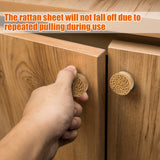 ANPHSIN 12 Pack Boho Rattan Dresser Knobs- Durable Beech Wood Drawer Knobs Handmade Wicker Woven Pulls with 24 Screws for Cabinets, Furniture ANPHSIN