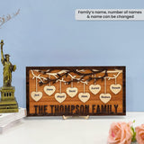 Personalized Family Tree Sign, Custom Name Wooden Family Tree Frame, Engraved Family Names Desk Plaque, Gifts for Anniversary Christmas Thanksgiving Housewarming SANDJEST