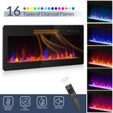 BELLEZE 70" Fireplace TV Stand for TVs Up to 75", LED Light Entertainment Center with 36" Electric Fireplace Heater, Storage Cabinet, Media Console Table for Living Room - Avenue (Black) BELLEZE