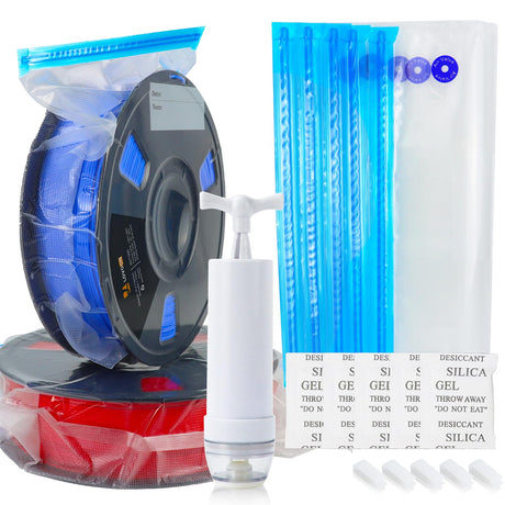 LOVOON Filament Storage Bags Kit-Hand Pump,3D Printer Accessories for PLA/PETG/TPU/ABS, Using After Filament Dryer Box, 5 Storage Bags,Auto Pump,Desiccant,Seal Clip LOVOON