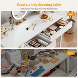 CubiCubi Vanity Desk with 2 Drawers, 40 Inch Computer Home Office Desk, Modern Makeup Dressing Desk, Study Work Table, White CubiCubi