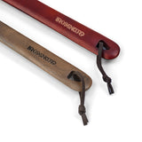 Brosisincorp Wooden Shoe Horn Long Handle For Seniors 23.6" Easy Wear Helper Shoehorns Women Kids Baby Elderly Hanging Rings Red Beech Wood Brosisincorp