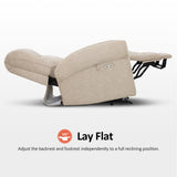 MCombo Dual Motor Power Lift Recliner Chair with Massage and Heat for Elderly, USB Ports, Lay Flat, Fabric 7666 (Beige) MCombo