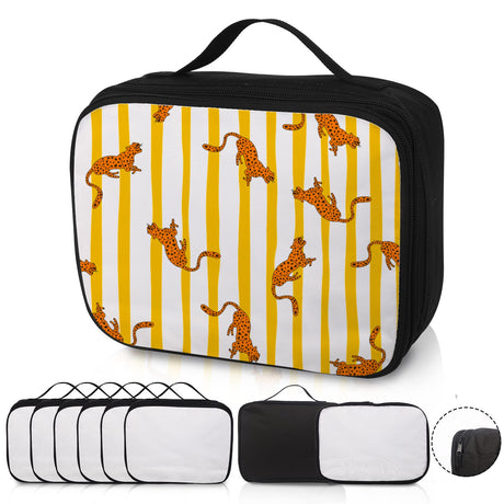 6pcs Sublimation Blanks Makeup Bag,Sublimation Blanks Cosmetic Bag Makeup Bag Bulk Travel Toiletry Bag With Zipper Pouch Insulated Lunch Bag Heat Transfer Removable Sublimation Bags for DIY Craft KKSUBCA
