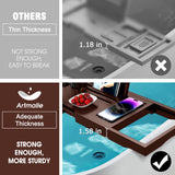 Artmalle Bathtub Tray for Tub, Expandable Bamboo Bath Caddy Tray with Book Stand for Home Spa Relaxing, Foldable Minimalist Bathroom Accessories for Women Men (Simple, Brown) Artmalle