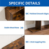 Cozy Castle Set of 2 Geometric Bookcase, S-Shaped Modern Bookshelf, Room Divider Bookshelf, 62" Tall Unique Abstract Bookcase with 5-Tier Display Shelf for Living Room Office, Rustic Brown Cozy Castle