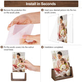 Mixoo Picture Frame 2 Pack - Rustic Wooden Photo Frames with Walnut Wood Base and High Definition Break Free Acrylic Glass Covers for Tabletop or Desktop Display (4x6 inch, Vertical + Vertical) Mixoo