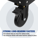 WORKPRO 27.5 Inch 3-Drawer Rolling Tool Chest with Wheels, Portable Steel Tool Cabinets with Drawers, Liners and Locking System for Warehouse, Garage, Black and Blue WORKPRO