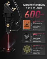 OMTech 60W CO2 Laser Engraver, 24x16 Inch Laser Engraving Cutting Machine, LightBurn Compatible Laser Engraver Cutter with 2 Way Pass Air Assist Water Pump for Wood Glass Leather More OMTech